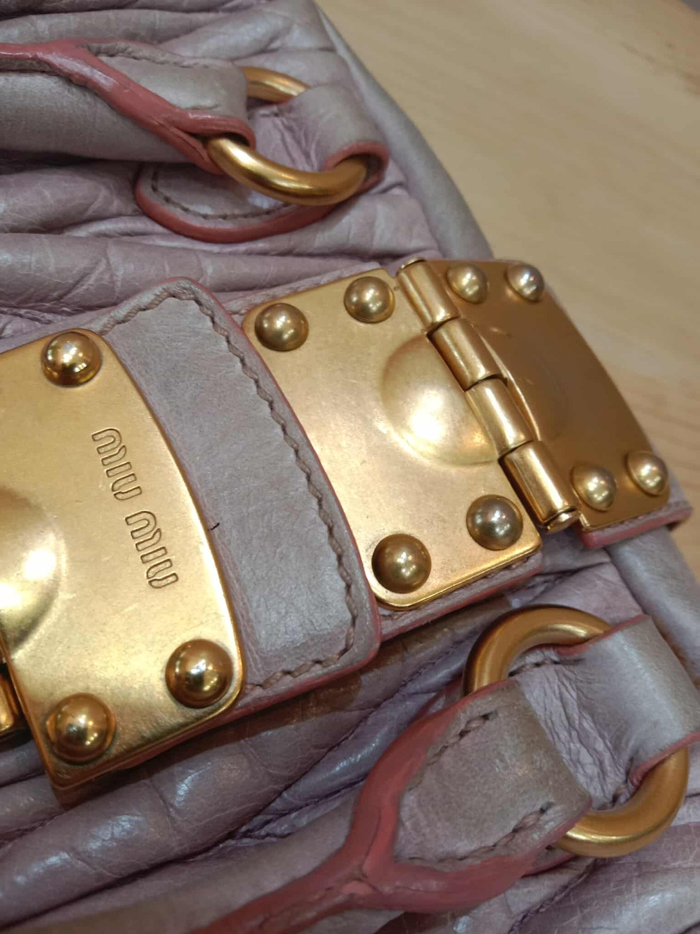 Miu Miu Matelasse Leather Pink Bag