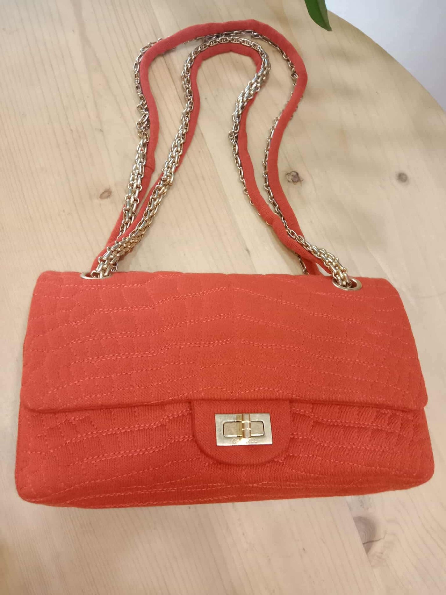 Chanel 2.55 Reissue Double Flap in Coral Jersey Fabric Series 11