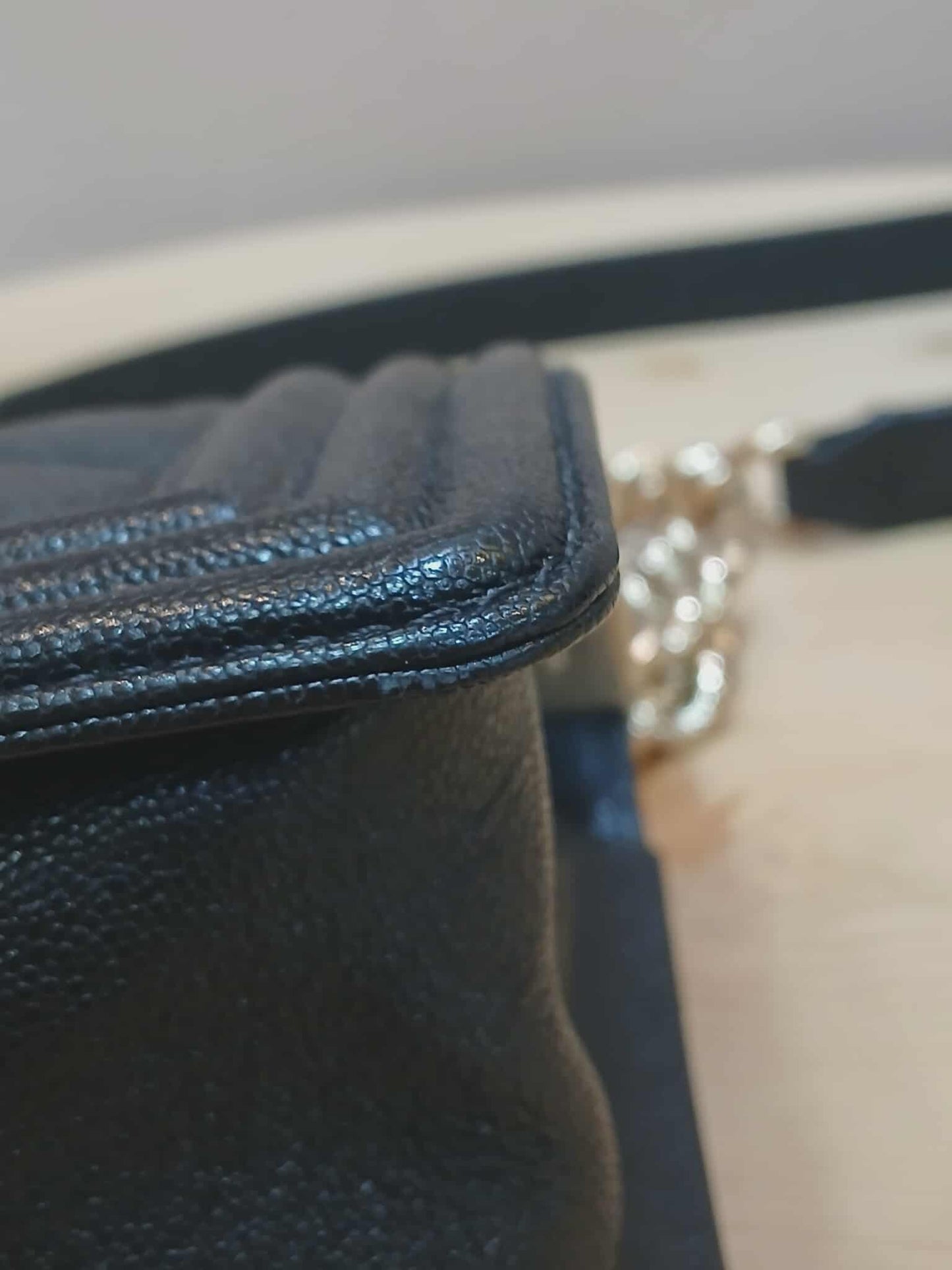 Chanel Leboy Chevron Caviar Small Black Series 29