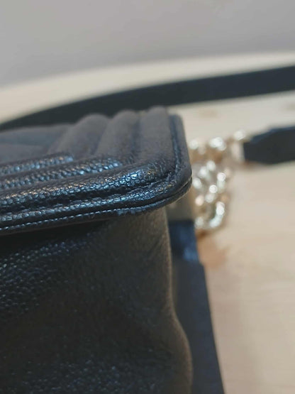 Chanel Leboy Chevron Caviar Small Black Series 29