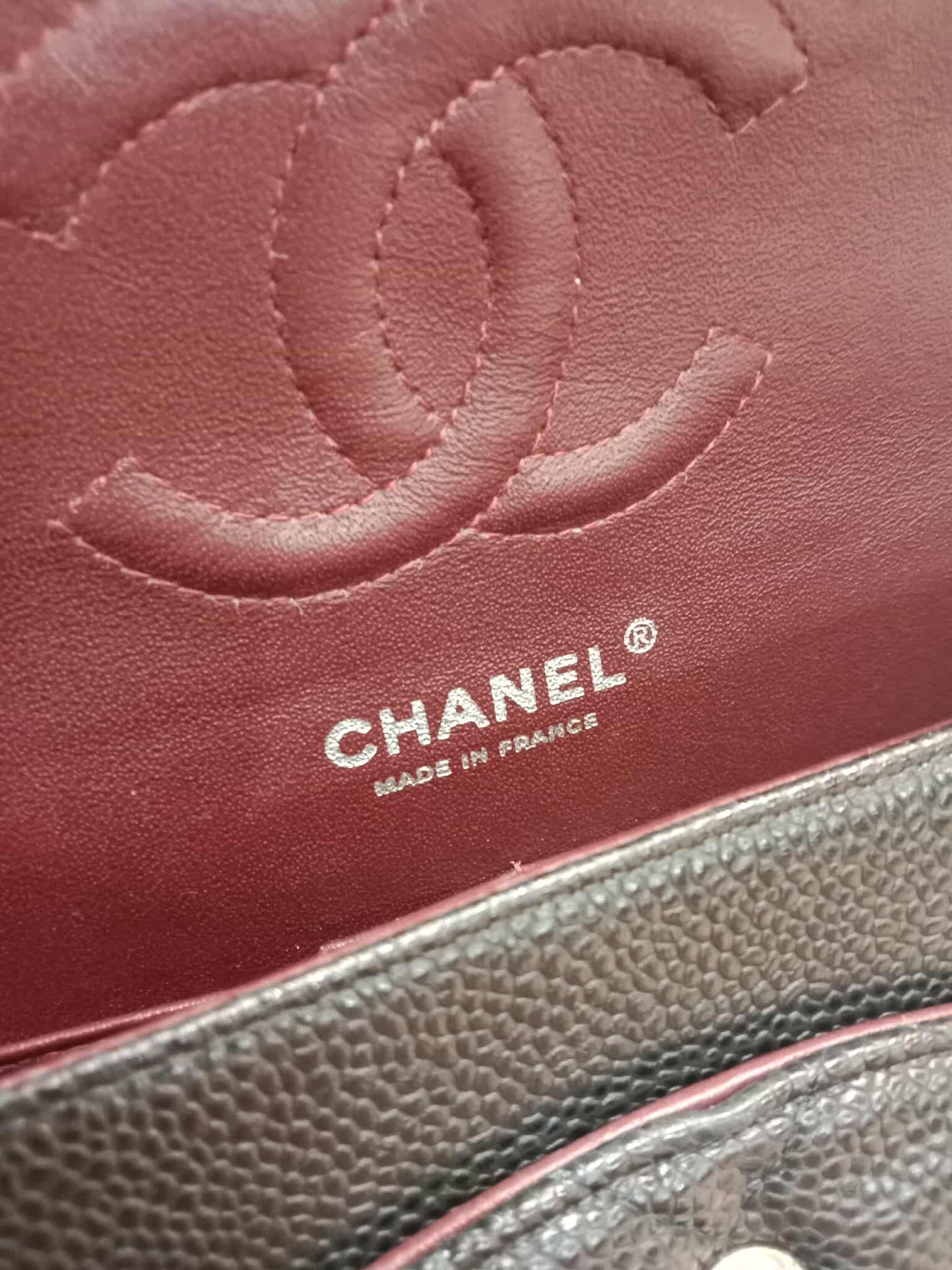 Chanel Classic Double Flap Medium Black Caviar Series 19