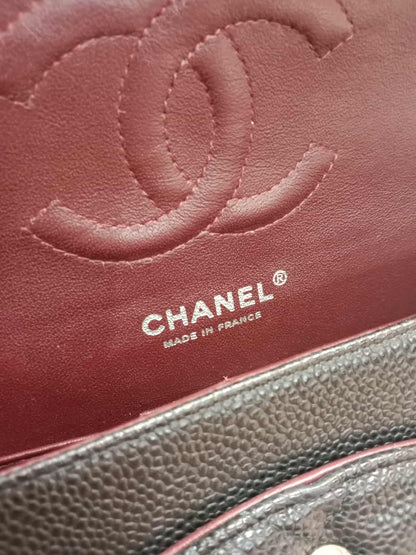 Chanel Classic Double Flap Medium Black Caviar Series 19