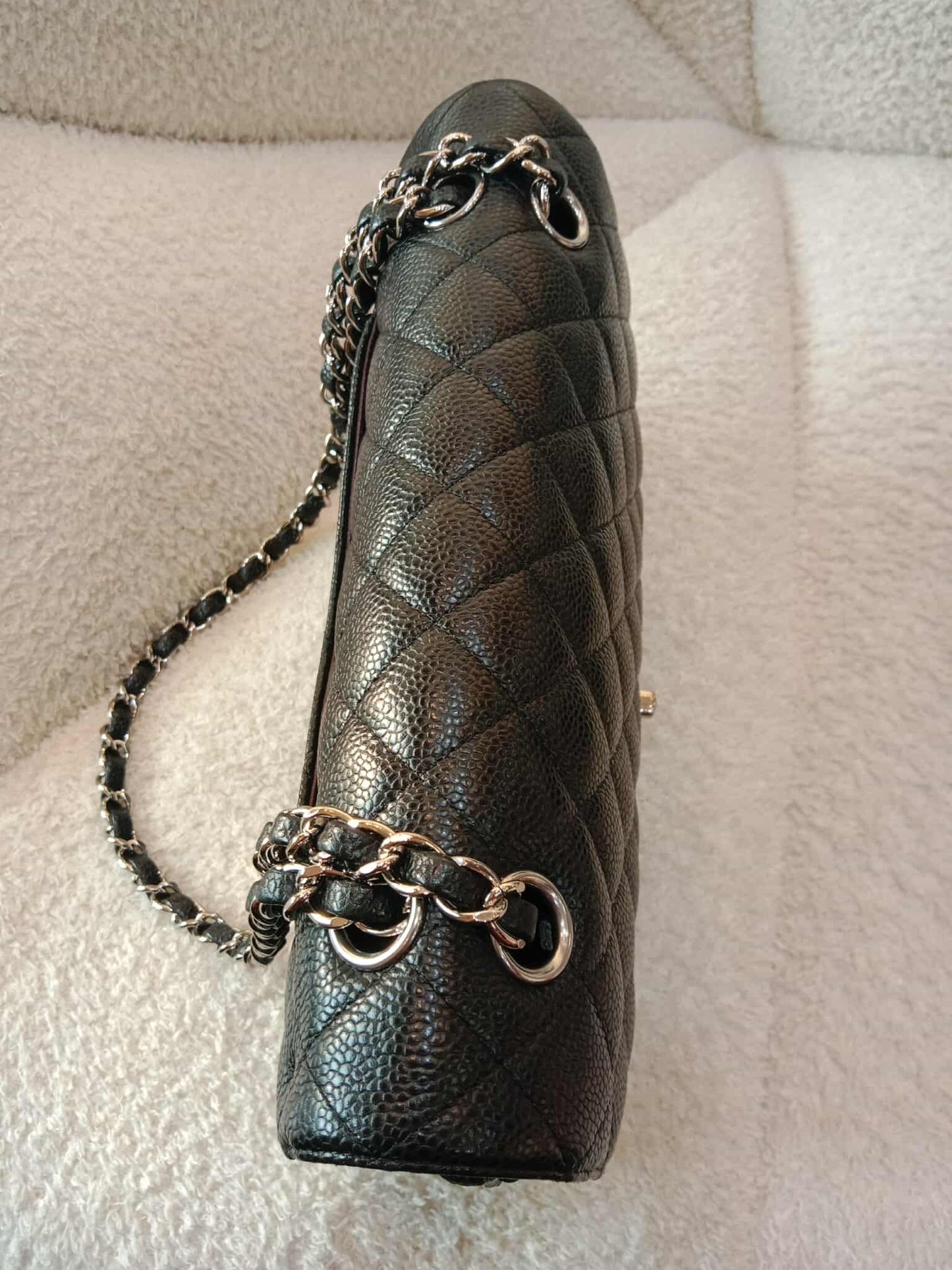 Chanel Classic Double Flap Medium Black Caviar Series 19