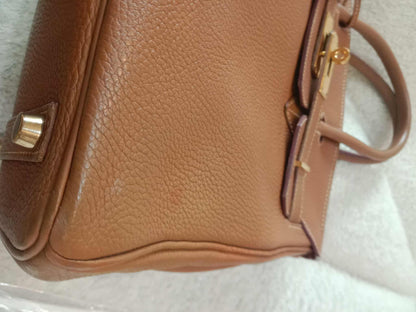 Hermes Birkin 30 Gold on Gold Clemence Stamp E Square 2001