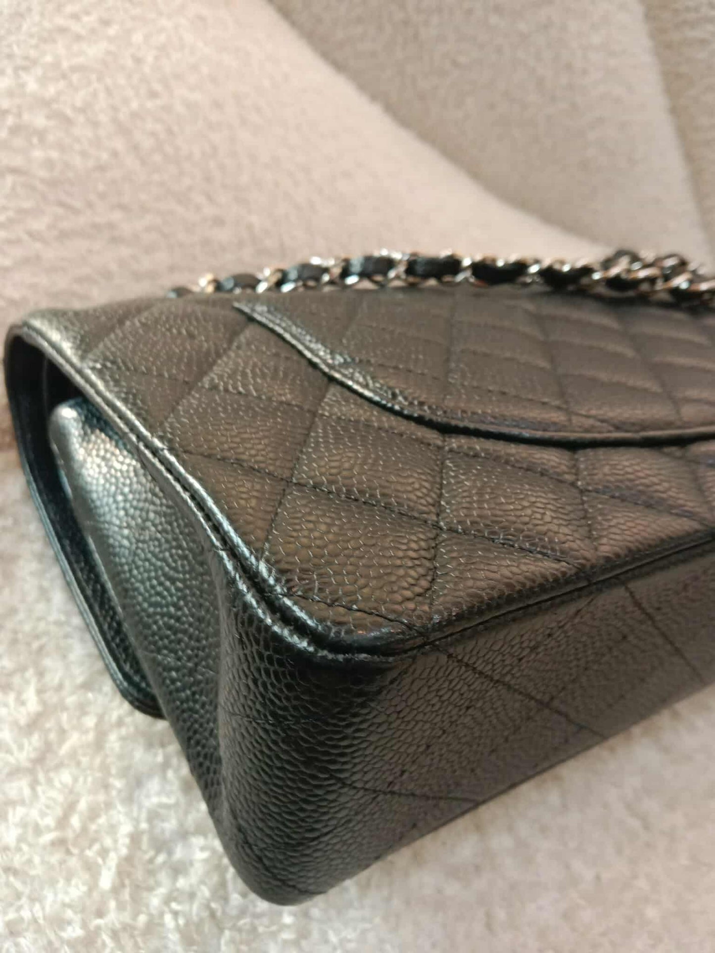 Chanel Classic Double Flap Medium Black Caviar Series 19
