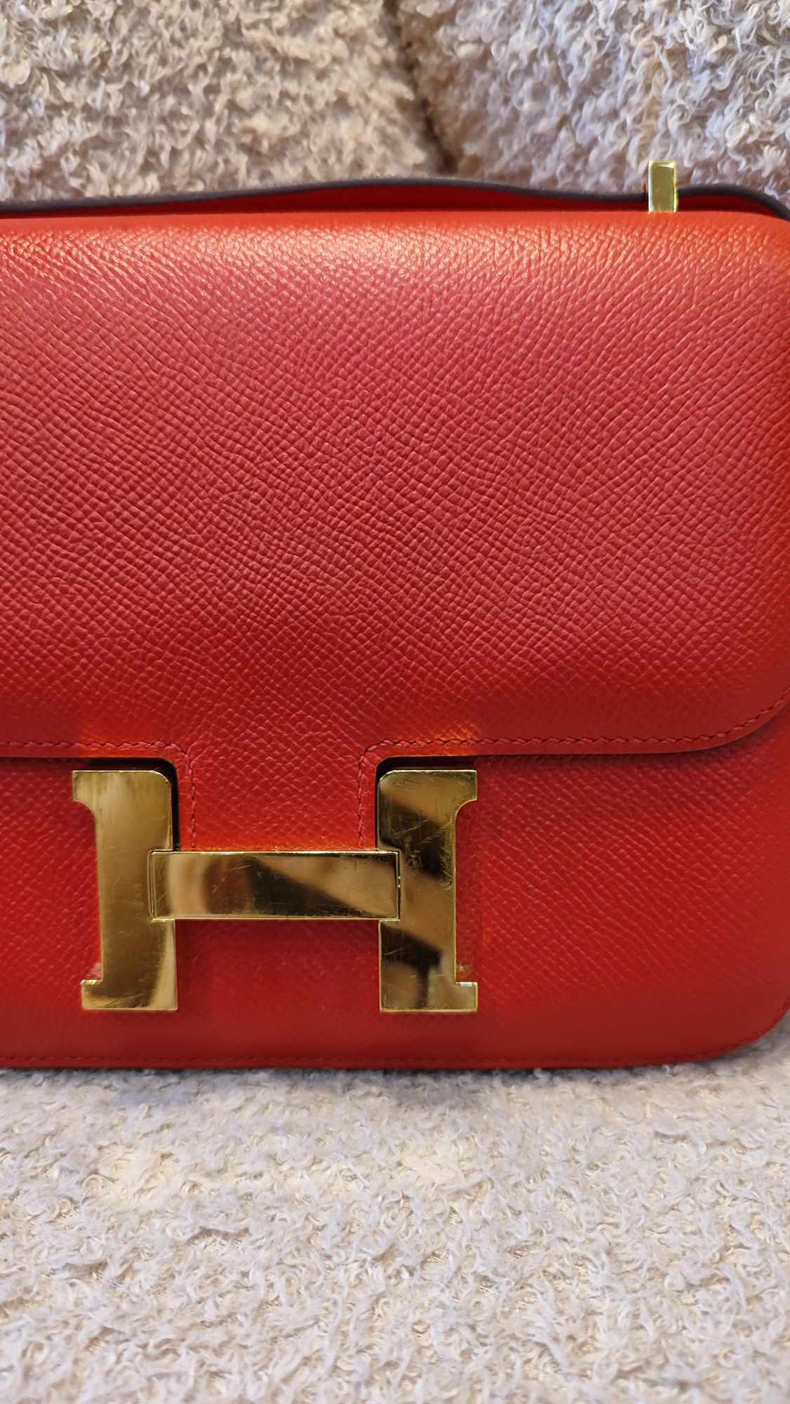 Hermes Constance 18 Epsom Rouge Stamp D 2019