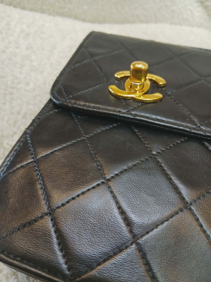 Chanel Matelasse Lambskin Double Turn Lock Vintage Mini Briefcase Series 1
