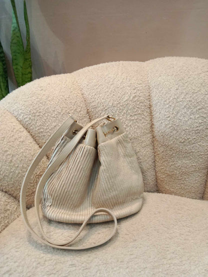 Chanel Dark Beige Drawstring Bucket Hobo Bag Series 24