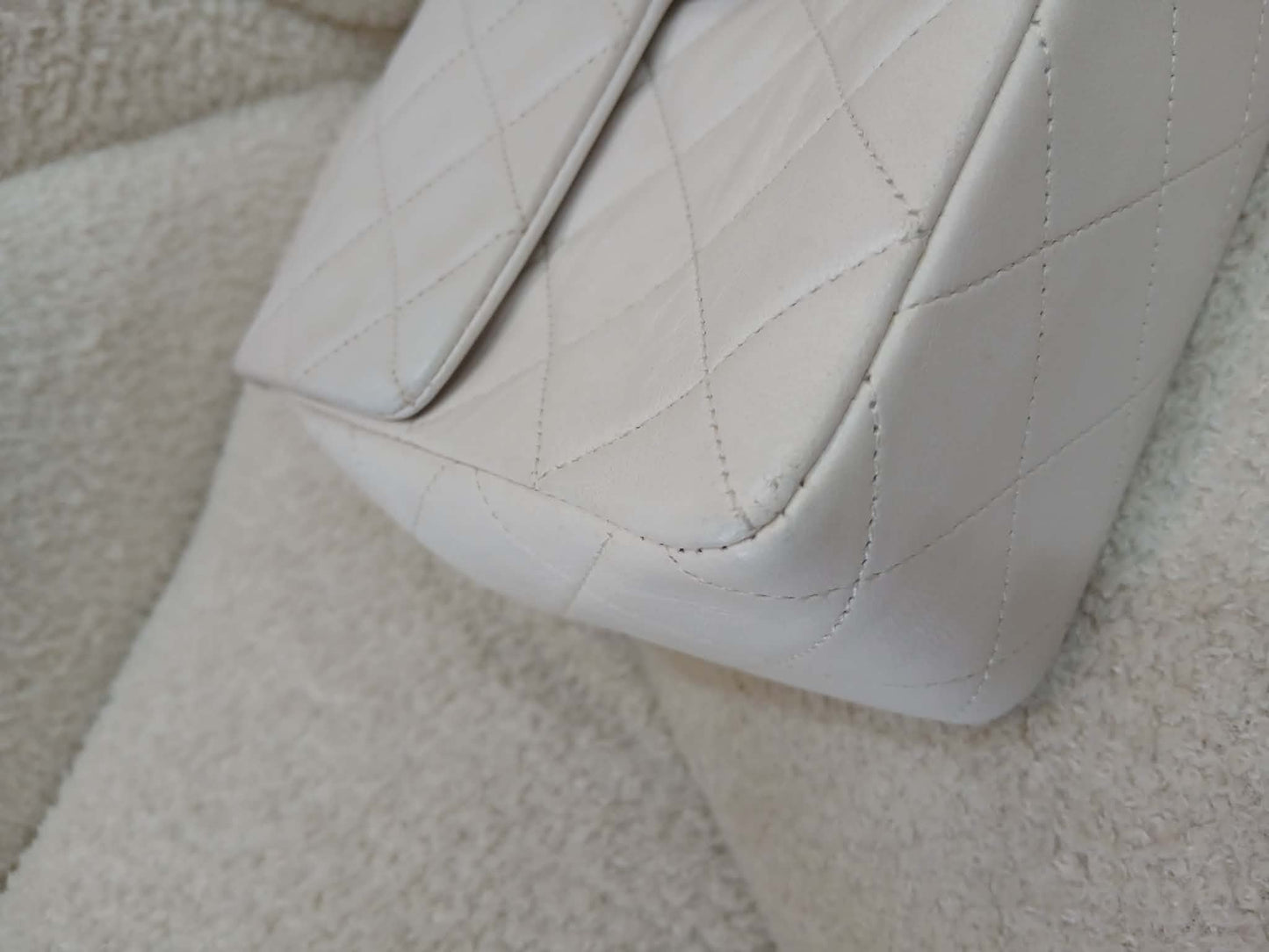 Chanel Matelasse Lambskin Vintage Flap White Series 1