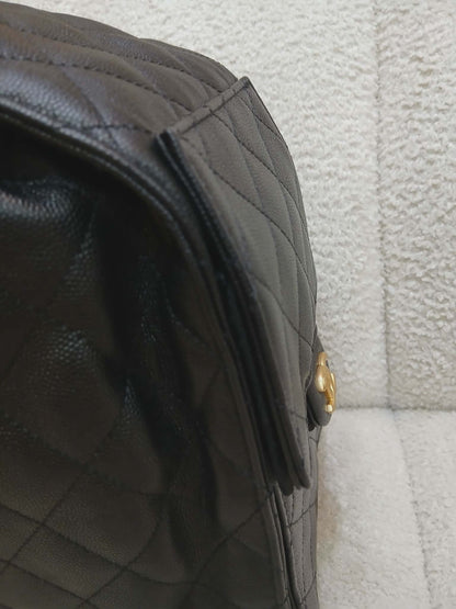 Chanel 25 Black Caviar Microchipped Fullset