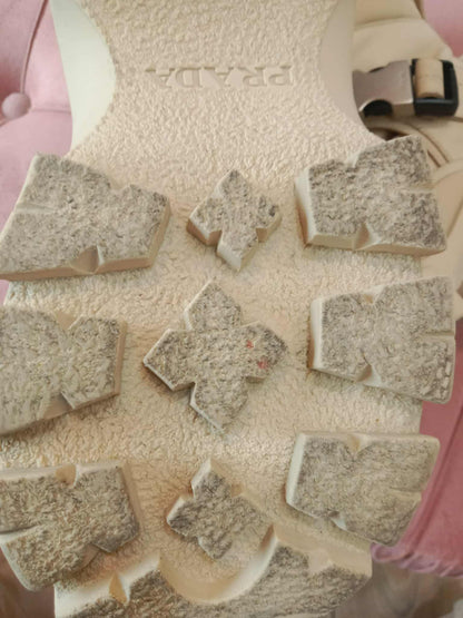 Prada Monolith Boots Beige Size 38