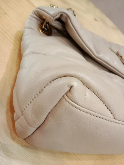 Saint Laurent Quilted Lambskin Lou Puffer Shoulder Bag