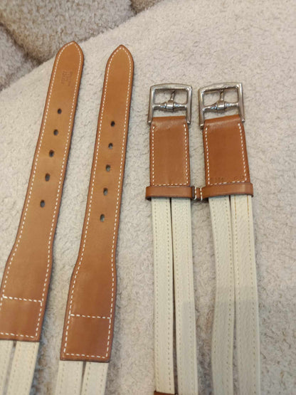 Hermes Double Entriviere Belt Beige Brown Stamp M Square 2009