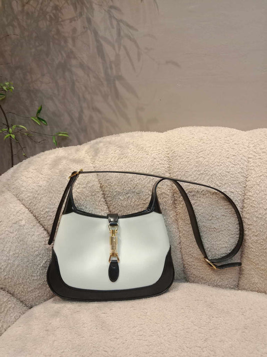 Gucci Jackie 1961 Black & White Leather Bag