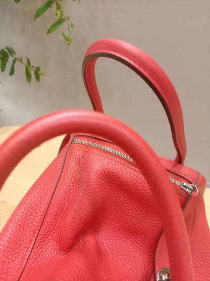 Hermes Lindy 26 Clemence Coral Red Stamp X 2016