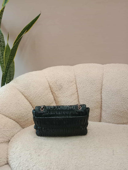 Prada Women's Leather Gaufre Black