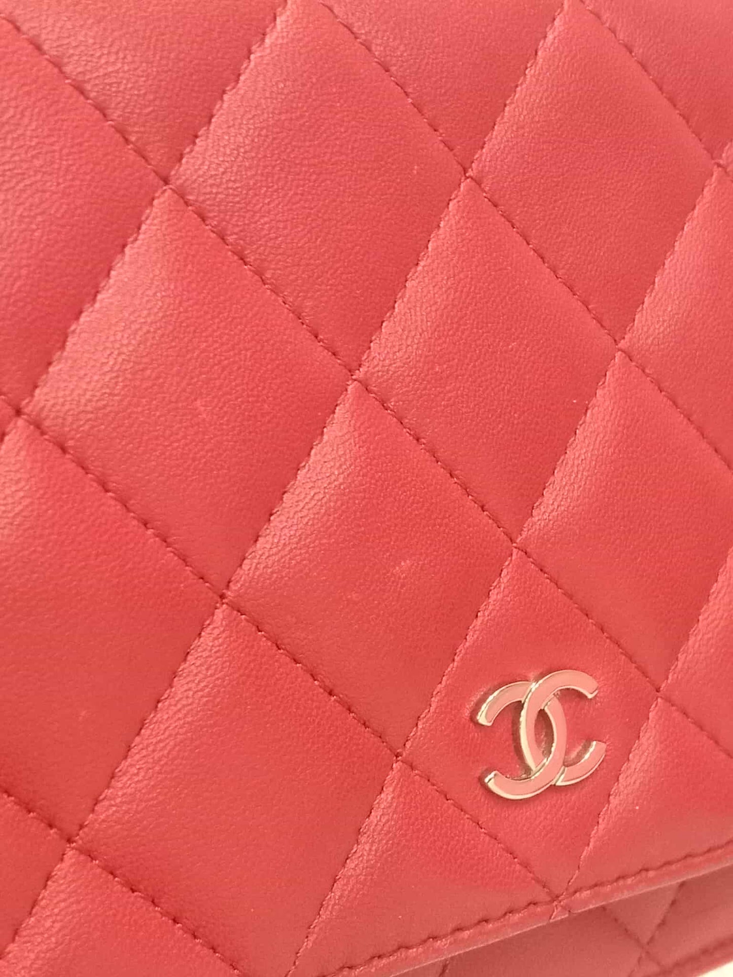 Chanel Classic Wallet On Chain Red Lambskin Series 16