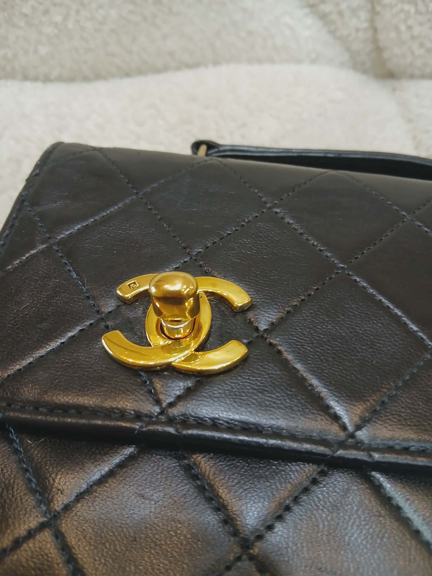 Chanel Matelasse Lambskin Double Turn Lock Vintage Mini Briefcase Series 1