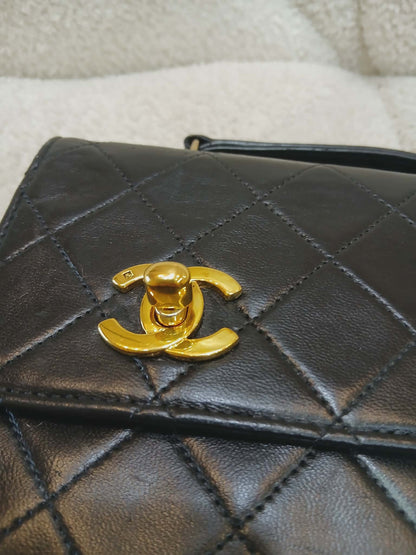 Chanel Matelasse Lambskin Double Turn Lock Vintage Mini Briefcase Series 1