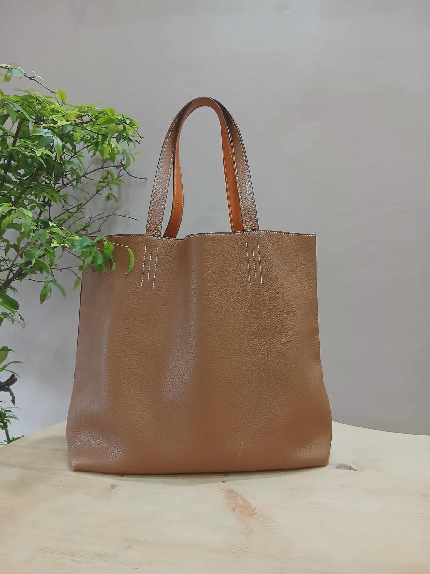 Hermes Double Sens 36 Gold/Poppy Orange Clemence Stamp R Square 2014