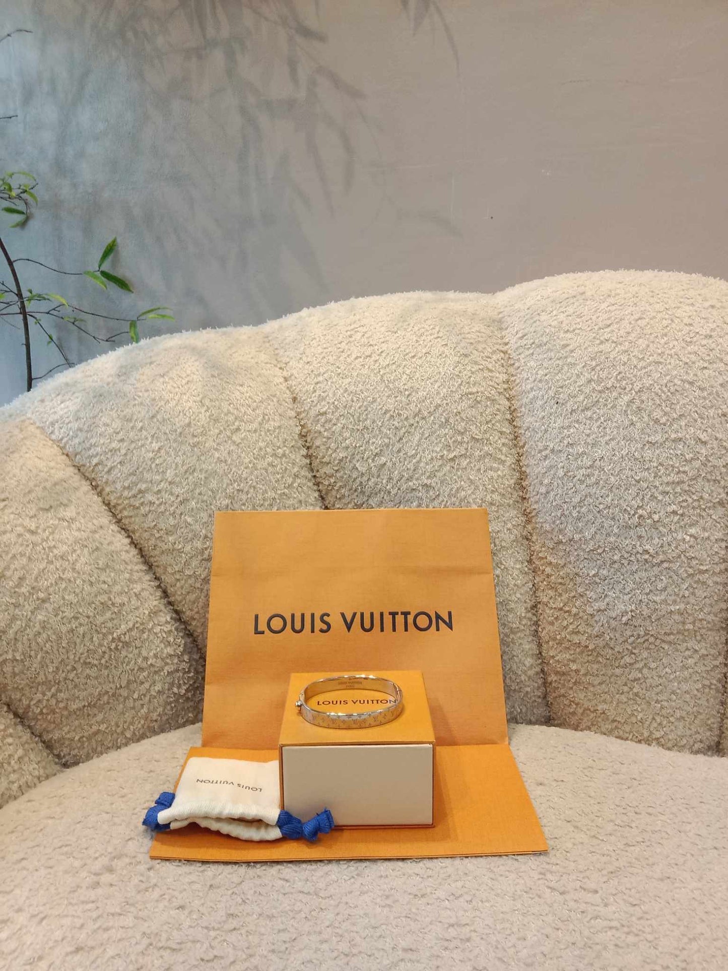 Louis Vuitton Bangle M Nanogram Cuff Palladium