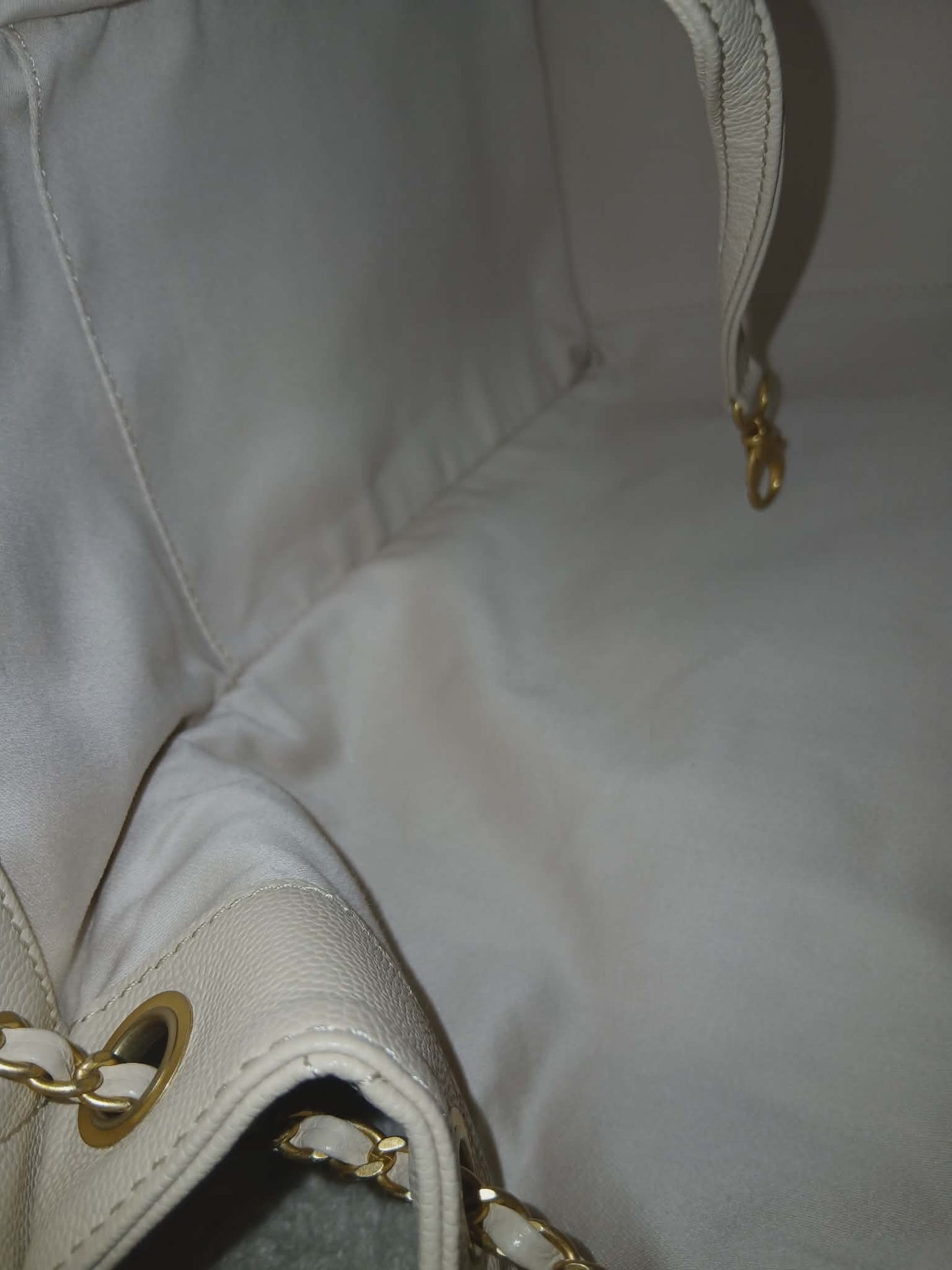 Chanel 25 Beige Caviar Medium Microchipped