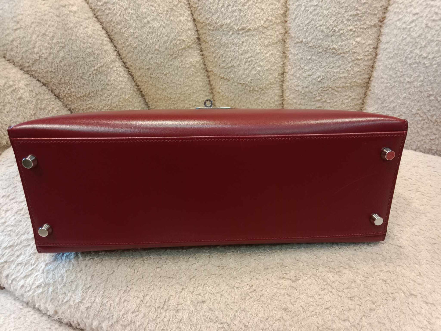 Hermes Kelly 32 Rouge Boxcalf Stamp E Square 2001