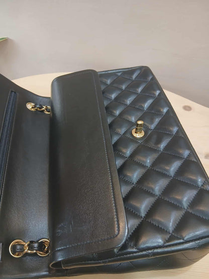 Chanel Double Flap Jumbo Lambskin Black Series 16
