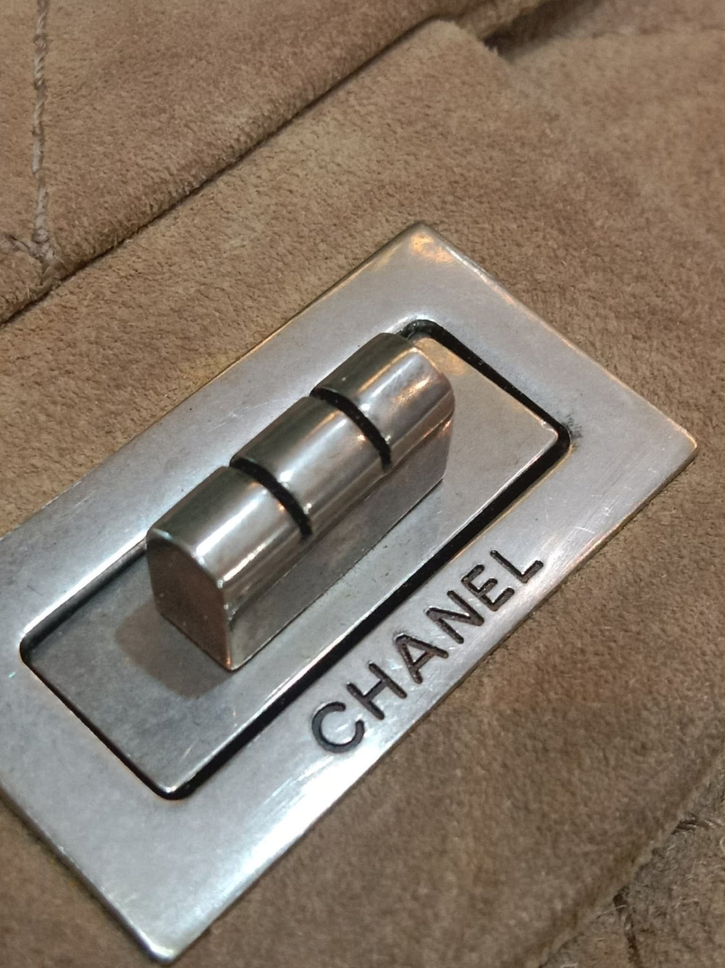 Chanel 2.55 Reissue Flap Bag Beige Suede Series 10