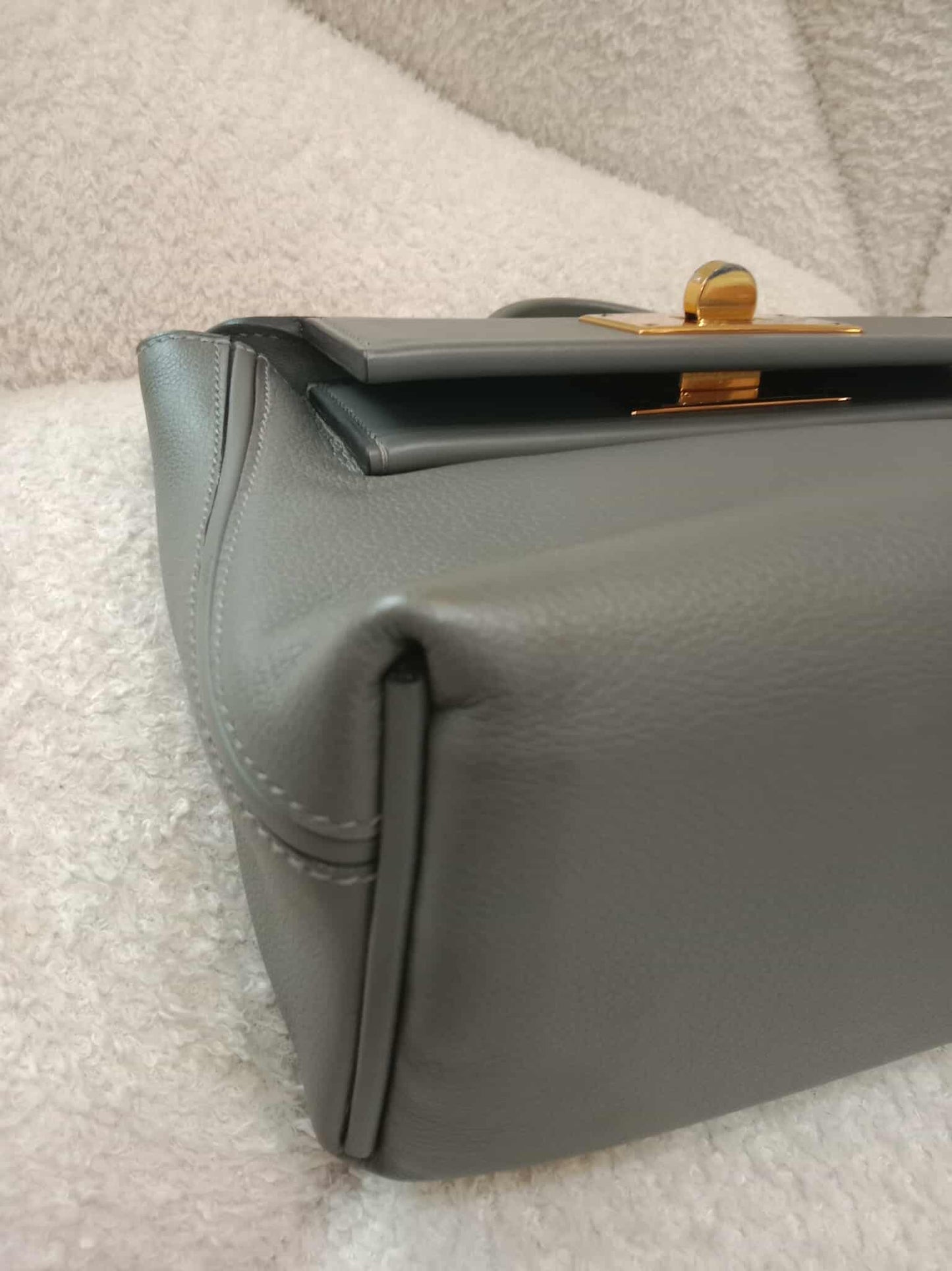 Hermes Mini 24/24 Gris Meyer Evercolor Stamp U 2022