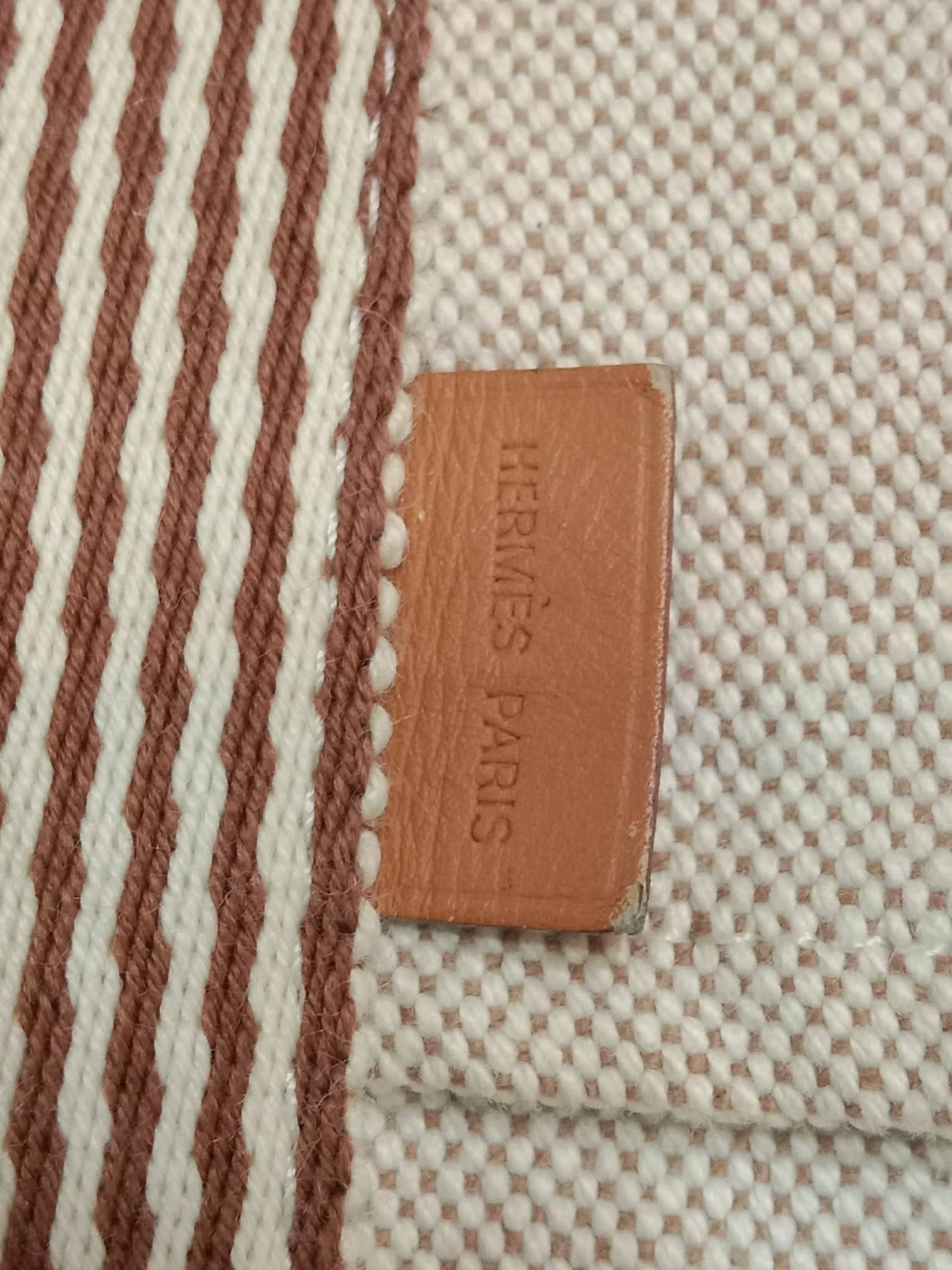 Hermes Toile Ferrou-Tout Cabas Tote Bag Beige