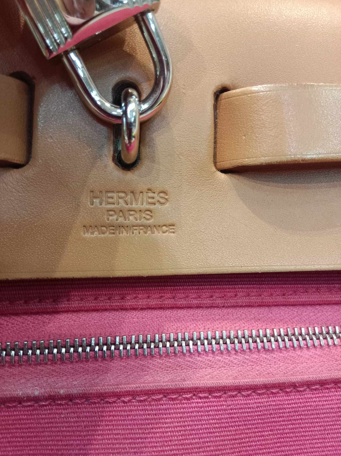 Hermes Pink Toile Herbag Zip 31 Stamp P Square 2012