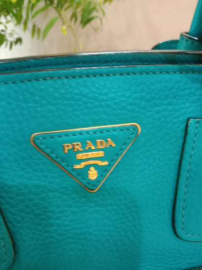 Prada Vitello Daino Turquoise Bag