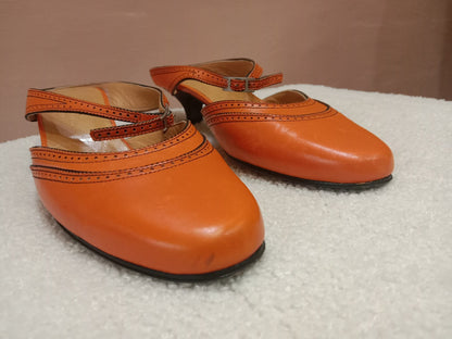 Hermes Slingback Mules Orange size 36