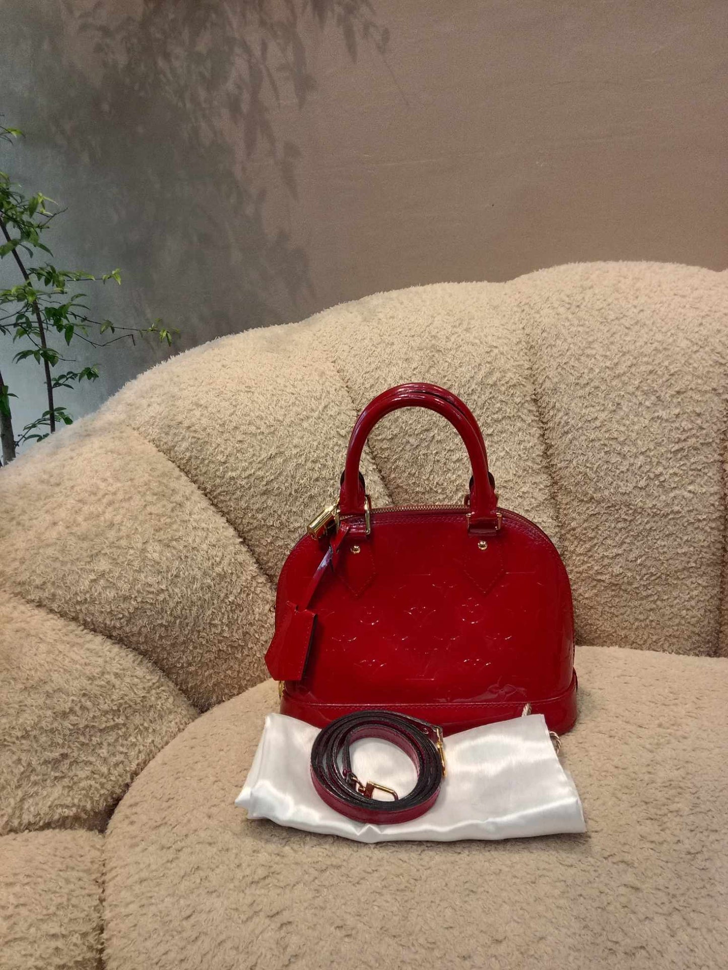 Louis Vuitton Alma BB Monogram Empriente Patent Red