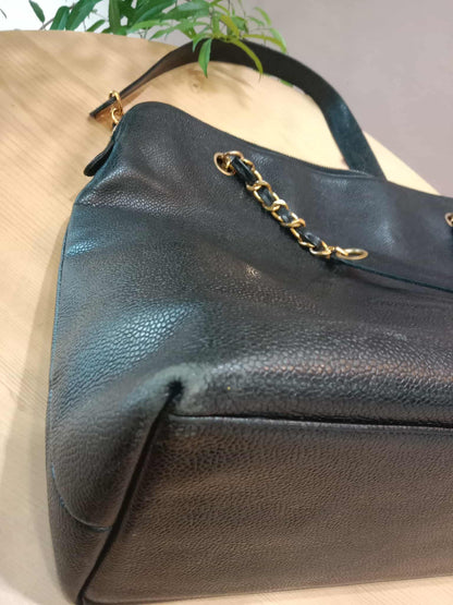 Chanel Timeless CC Shopper Tote Bag Caviar Black Series 3