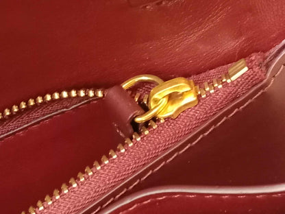 Celine Medium Classic Box Bag In Burgundy Calfskin Leather