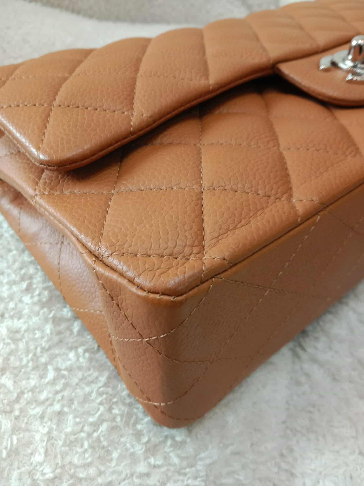 Chanel Classic Double Flap Medium Caramel Caviar Series 14