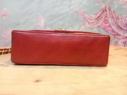 Chanel Diana Quilted Caviar Leather Red Series 2