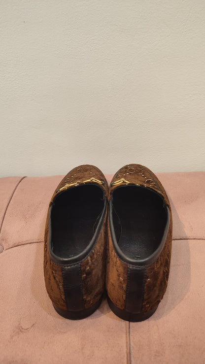 Gucci Loafer Velvet Brown Size 37 1/2