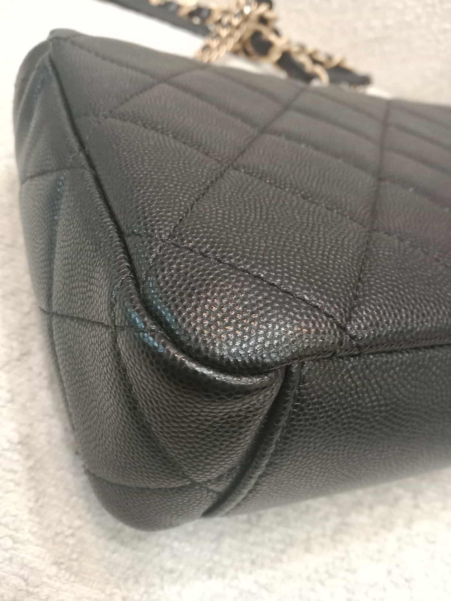 Chanel Seasonal Flap Caviar Black Microchipped