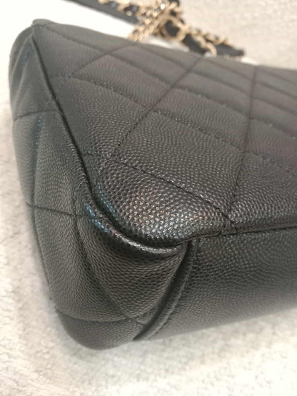 Chanel Seasonal Flap Caviar Black Microchipped
