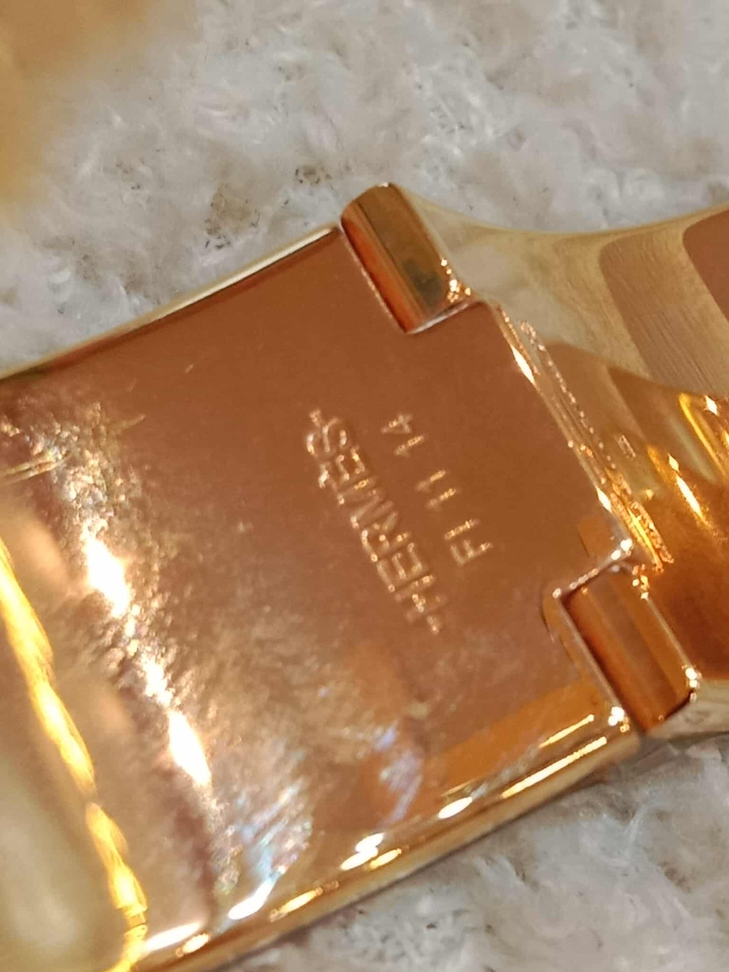 Hermes Clic Clac Bracelet Peach Gold-Plated Hardware