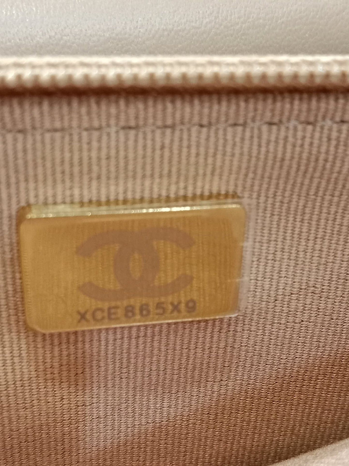 Chanel Quilted Wallet On Chain Lambskin Beige Microchipped