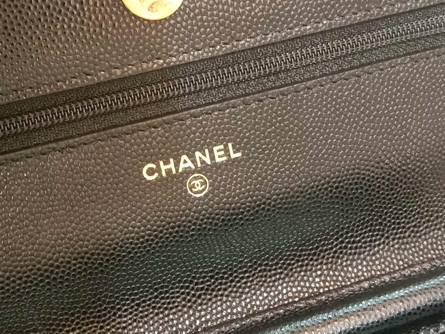 Chanel Classic Wallet on Chain Black Caviar Microchipped