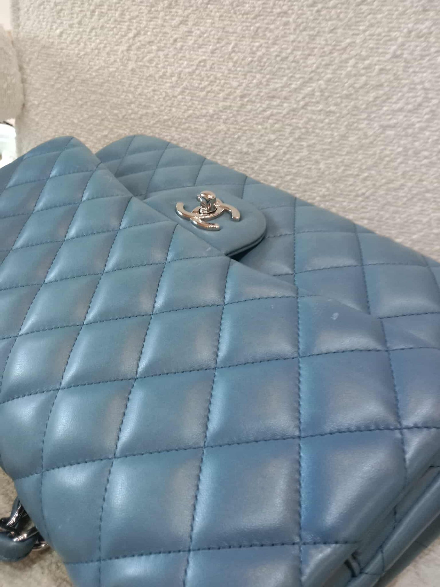 Chanel Jumbo Double Flap Lambskin Blue Series16