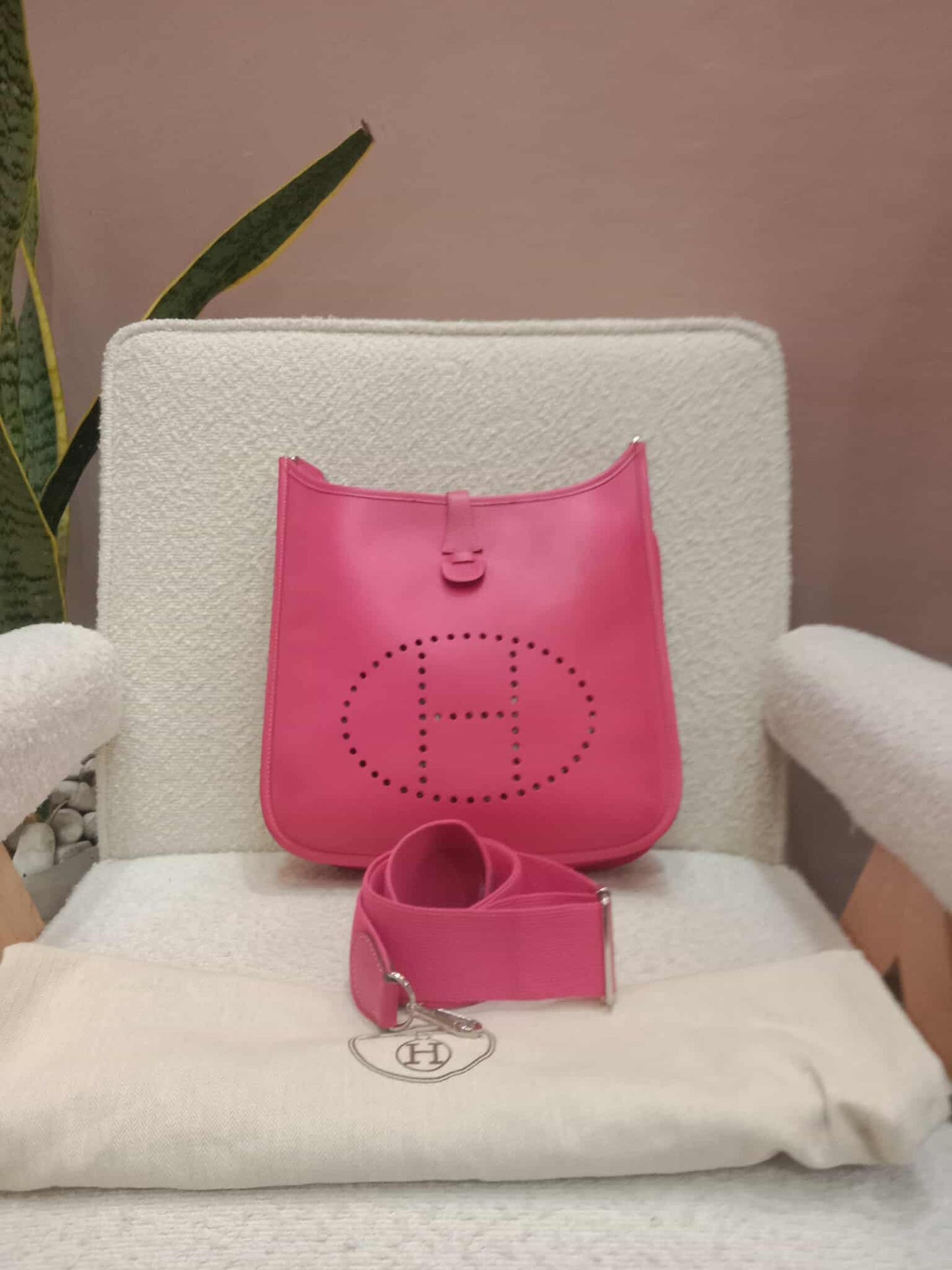 Hermes Evelyne Rose Tyrien Epsom PM Stamp Q Square 2013