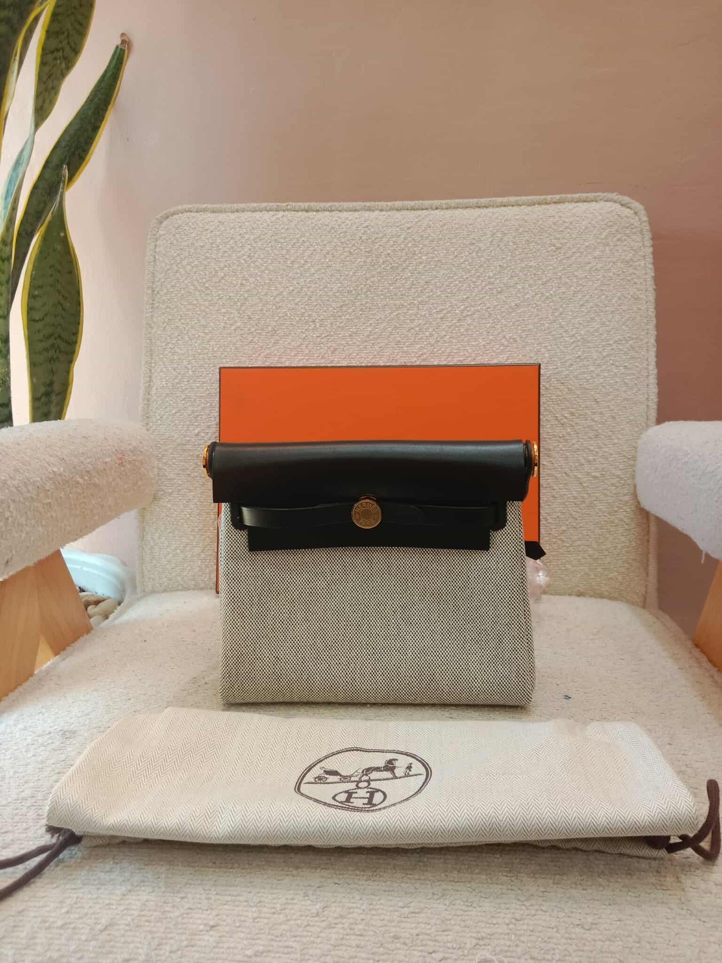 Hermes Mini Herbag Noir Stamp K 2025