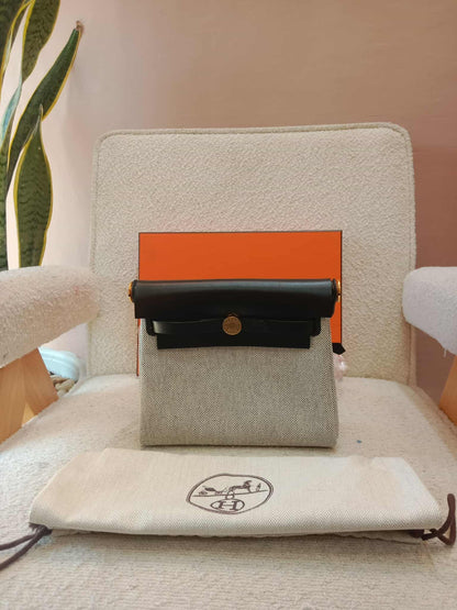 Hermes Mini Herbag Noir Stamp K 2025