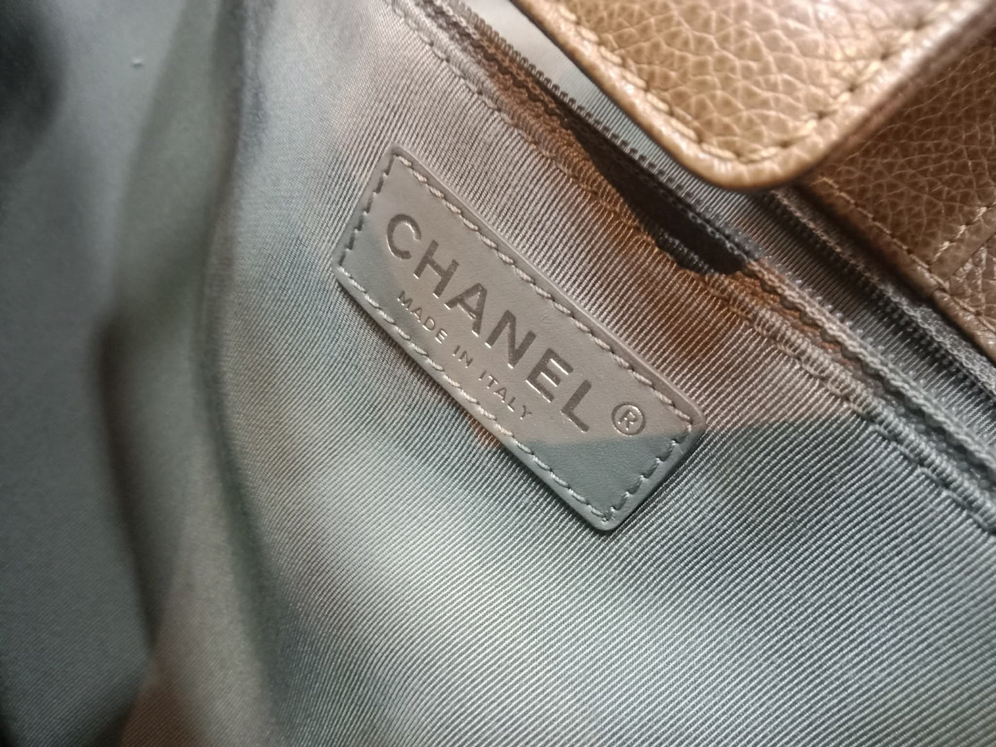 Chanel Cerf Executive Tote in Neutral Taupe Color CC Turnlock Closure Series 17